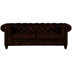 Halo Earle Aniline Leather Chesterfield Medium Sofa, Antique Whisky
